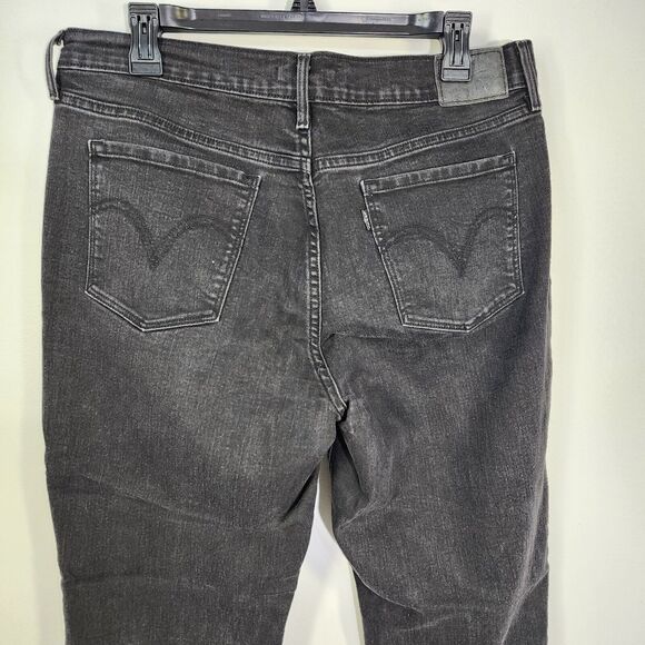 Levi's 505 Jeans Women Straight Leg Size 14 Denim Black Mid Rise 5-Pocket Casual - Picture 5 of 11